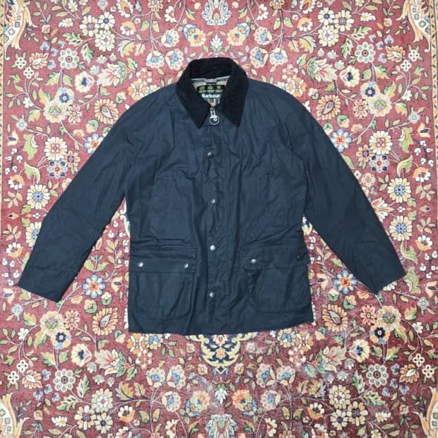 바버 (Barbour) 남성 애쉬비 (Ashby) 왁스 재킷 (L)네이비