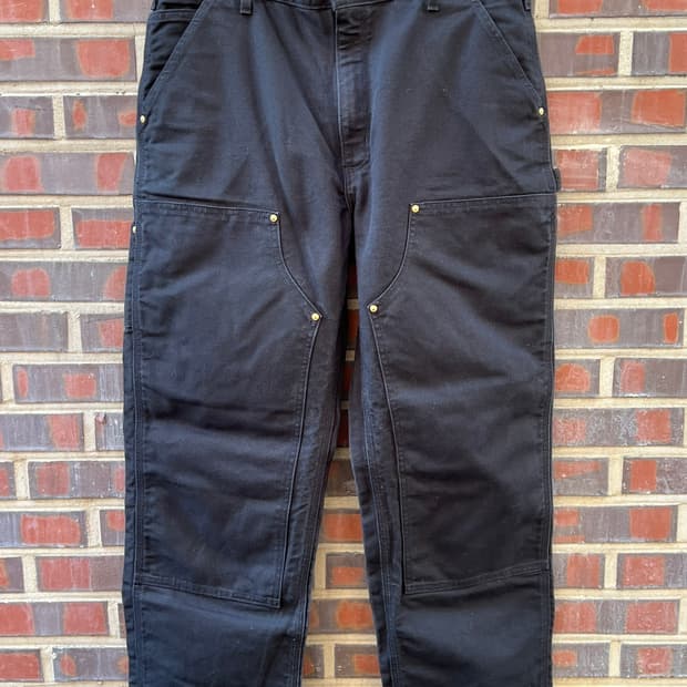 [36x30] 칼하트 B01 BLK 더블니 워크 팬츠 USA 덕 블랙