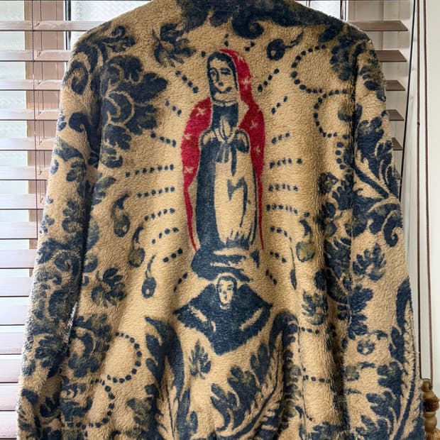 캐피탈 다마스크 패턴 마리아 플리스 집 블루종 베이지 3사이즈