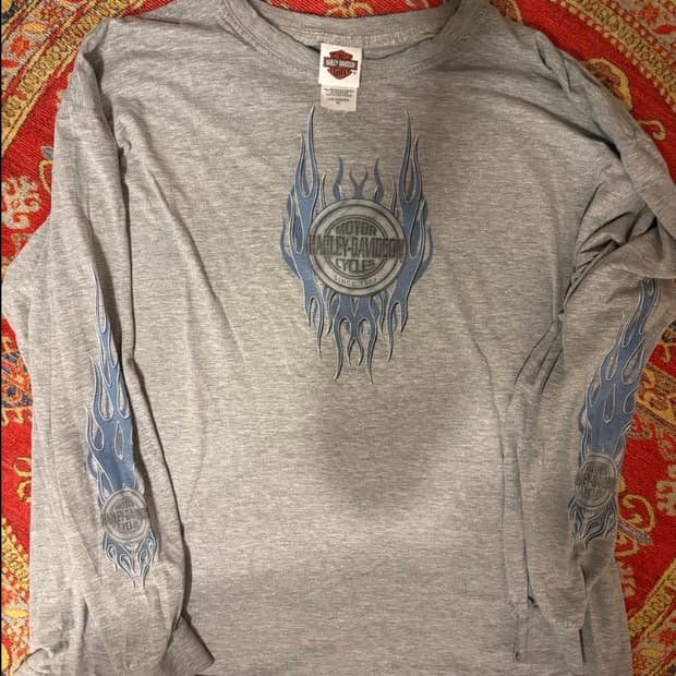 빈티지 할리 플레임 티셔츠