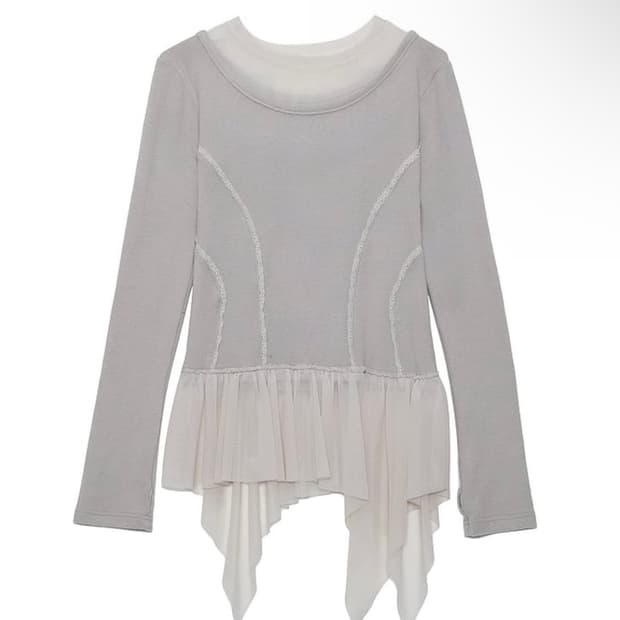플레어업 Layered Lace Frill Long Sleeve