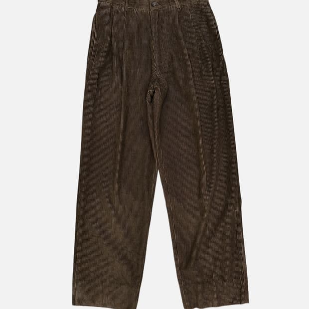 fade effect brown corduroy pants