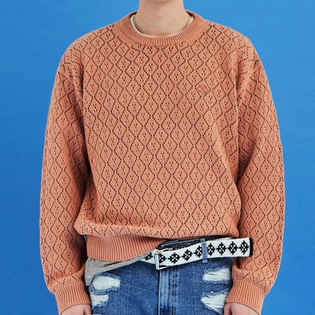 [어널로이드] 니트 풀오버, 오렌지, L