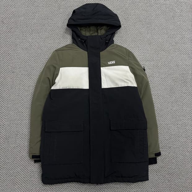 반스 배색 워크 패딩 v1680