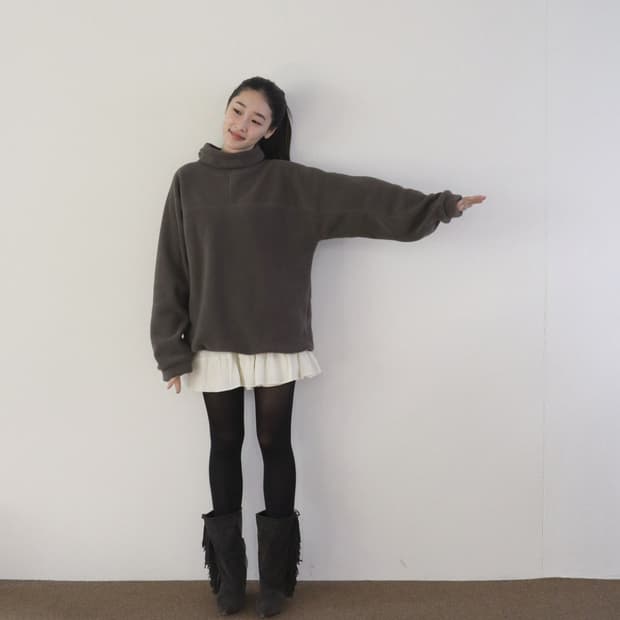 쉬이즈큐트 오버사이즈플리스 그레이