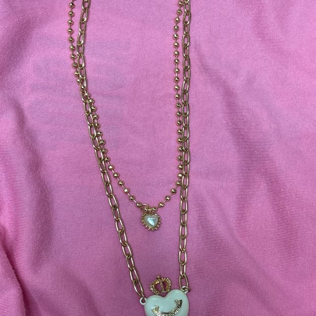 쥬시꾸뛰르 하트 레이어드 목걸이 (새상품)