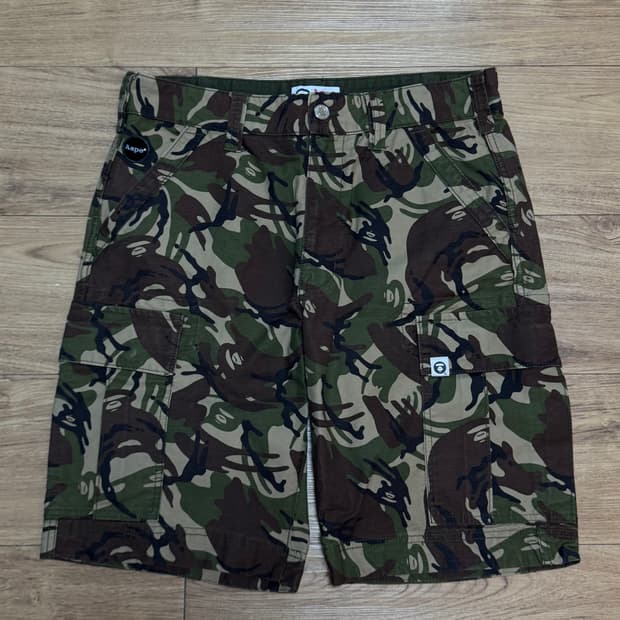 (L)Aape 에이프 밀리터리 카모 카고 쇼츠 반바지