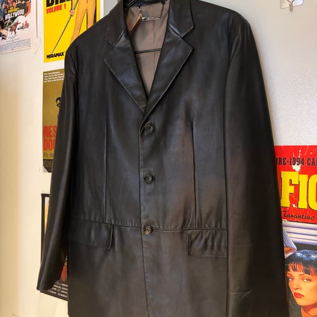 SIEG 지이크 양가죽 레더 블레이저