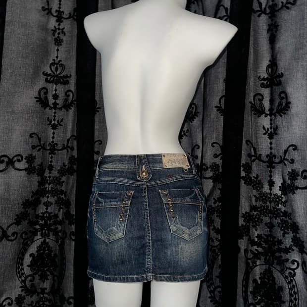 studded pocket mini skirt