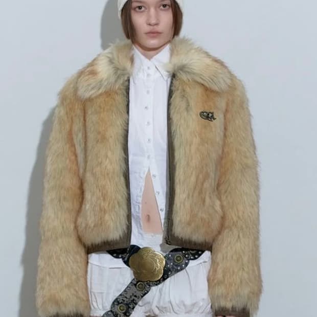 스컬프터 퍼 Faux fur grizzly jacket natural 