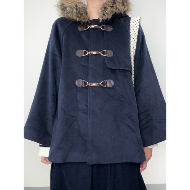 빈티지 갸루 망토 케이프 하프 코트 아우터