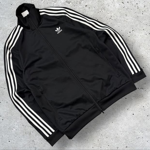 [L] 18s 아디다스 베켄바우어 삼선 블랙 트랙탑 져지 C39