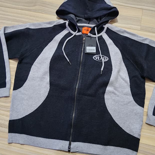 디미트리블랙VLAD슬래쉬니트후드집업자켓차콜