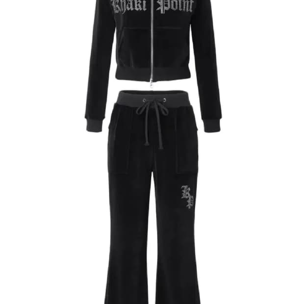 카키포인트 벨루아 큐빅 트레이닝 셋업 블랙