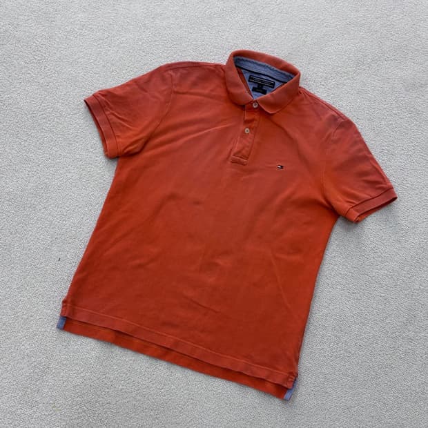 S 타미힐피거 슬림핏 반팔 카라 티셔츠 0416E