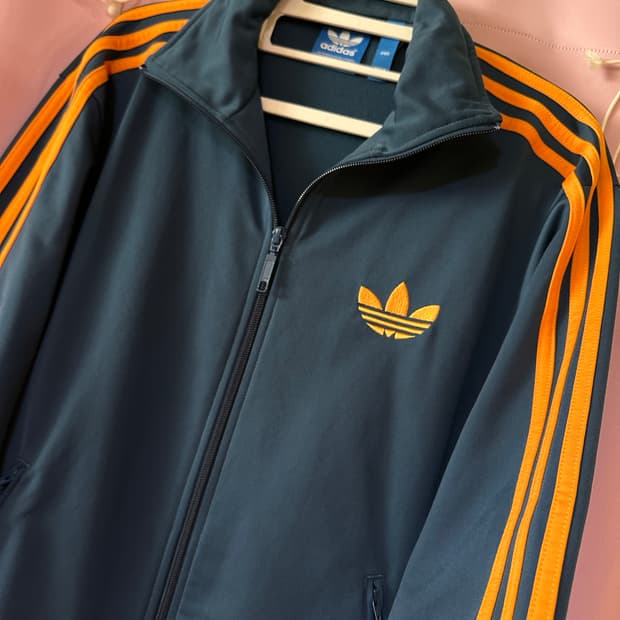 아디다스져지 아디다스파이어버드 네이비 오렌지 구파이어버드 트랙탑 집업
