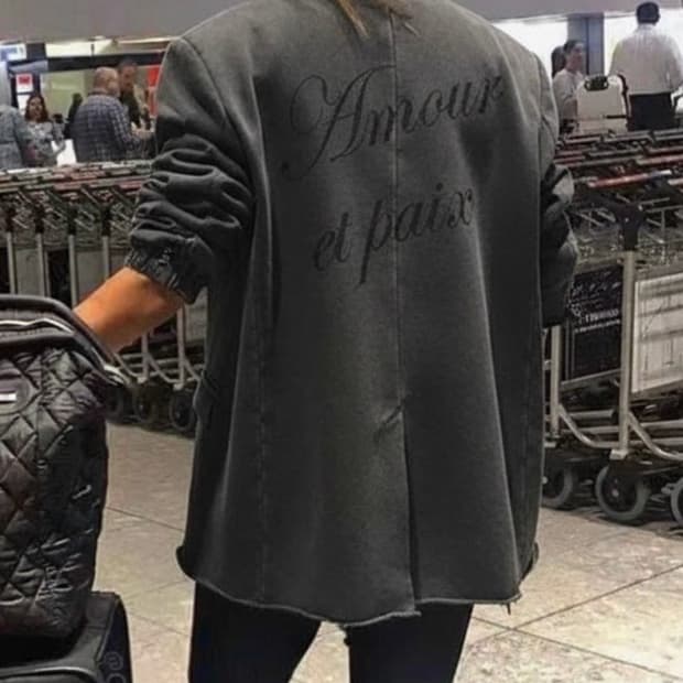 (새상품) 넘버프로젝트 레터링 디테일 저지 자켓 (M)