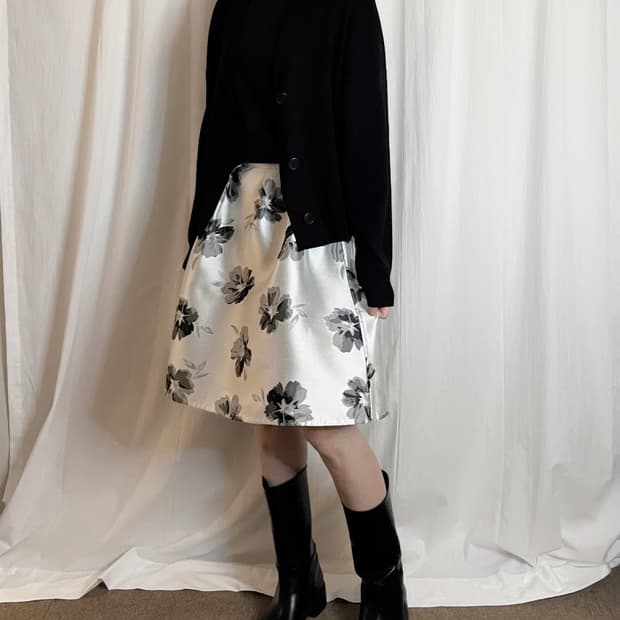 Reversible Satin Flower Skirt