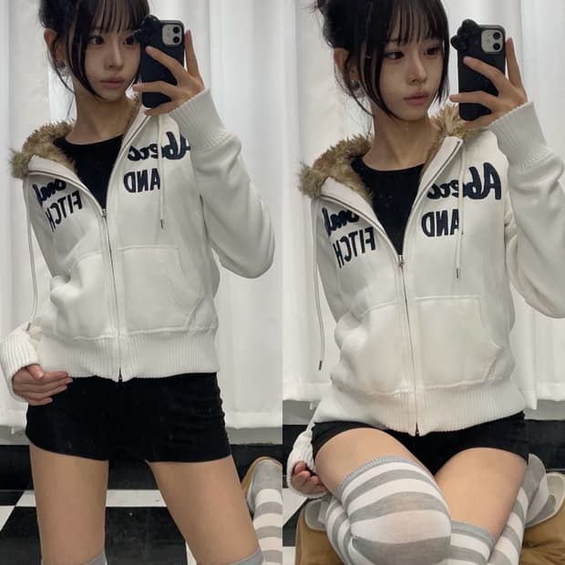 🎸화이트 Abercrombie 퍼 후디🎸