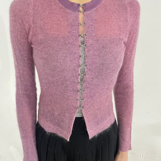 Mohair hook knit top