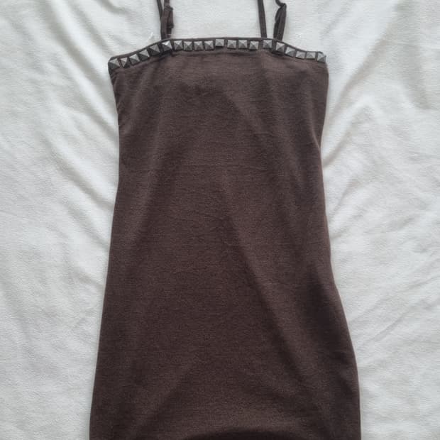 빈티지 스터드 브라운 나시