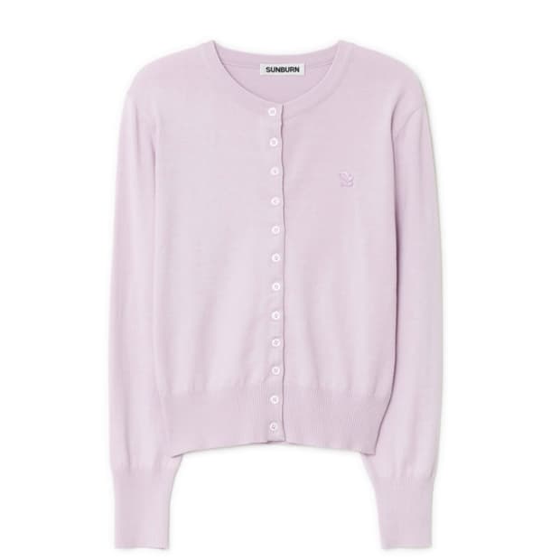 썬번프로젝트 베이직 라운드 가디건 퍼플