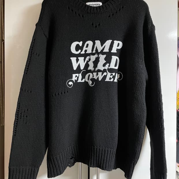 포스333 캠프 와일드 데미지 니트 풀오버