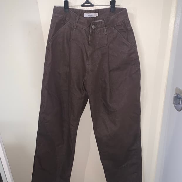 브라운 와이드 데님 팬츠 