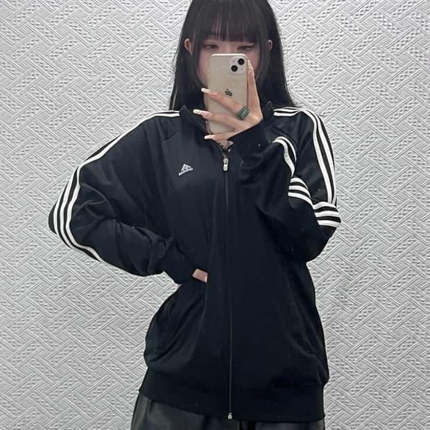 아디다스 올드스쿨 레트로 스포티 검흰 져지 집업 100 C10022