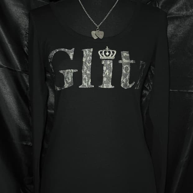 GLITZ 글리츠 블랙 롱 슬리브 펑크 
