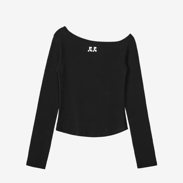 RR ONE SHOULDER LONG SLEEVE TOP - BLACK
