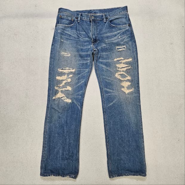 리바이스 502 디스트로이드 리페어 데님 팬츠 34/33