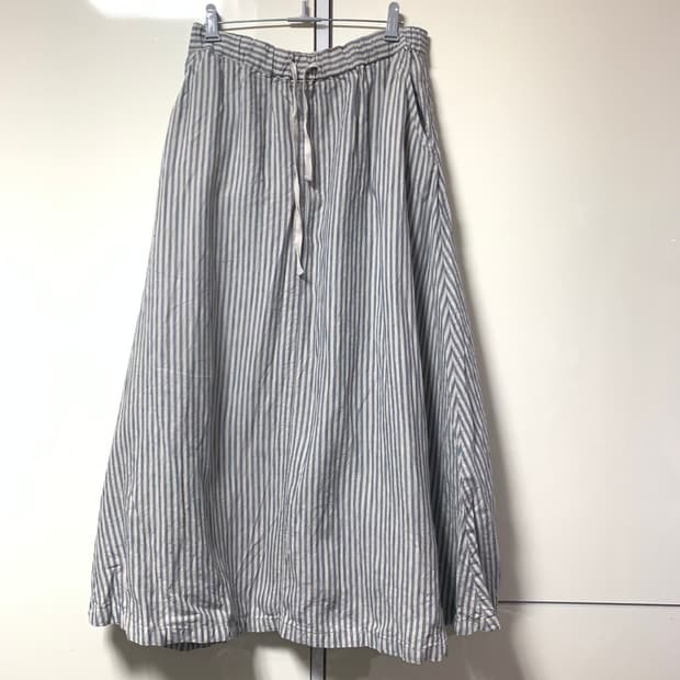 모리걸 하구미 스트라이프 롱 스커트 