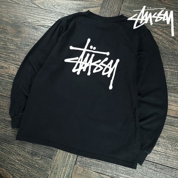 [스투시] 베이직 빅로고 프린팅 롱슬리브 긴팔티 블랙 P01632