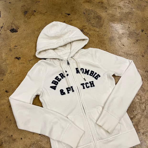 아베크롬비 화이트 딱붙 후드집업