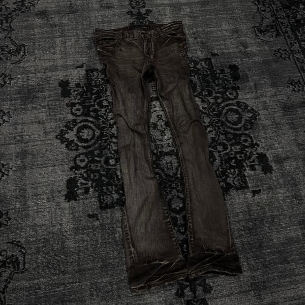 Schlussel 00s grey damaged slim flare de