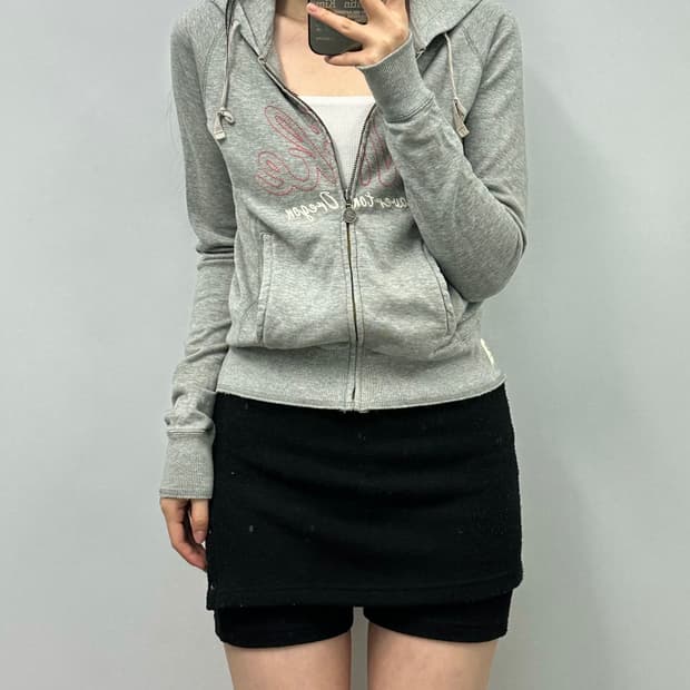 나이키 00s 그레이 딱붙 후드집업 