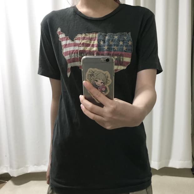 폴로 데님앤서플라이 성조기 빅로고 반팔 티