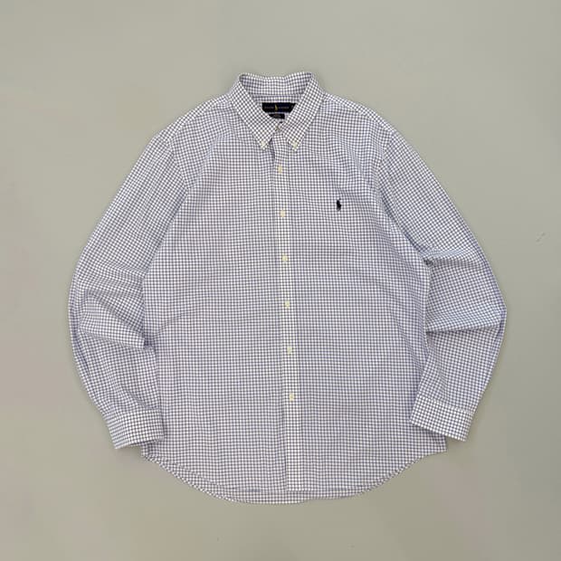 폴로 랄프로렌 오버사이즈 신형 체크패턴 화이트 셔츠