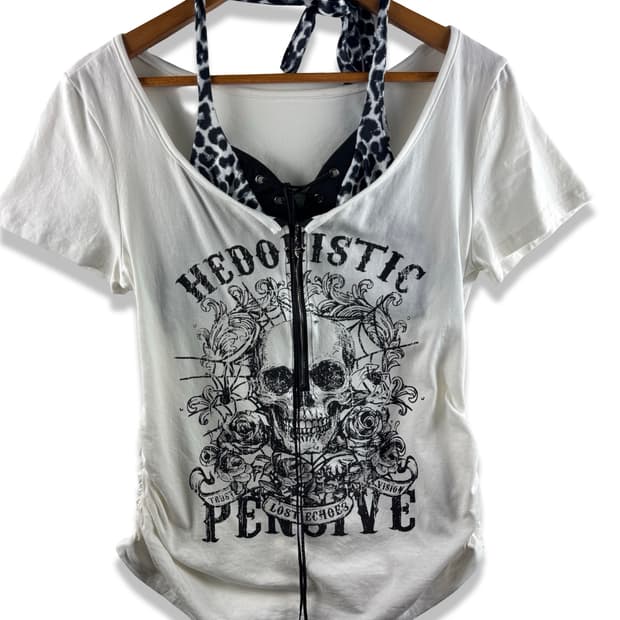 JPN 펑크 스컬 고스 홀터넥 슬리브집업2877