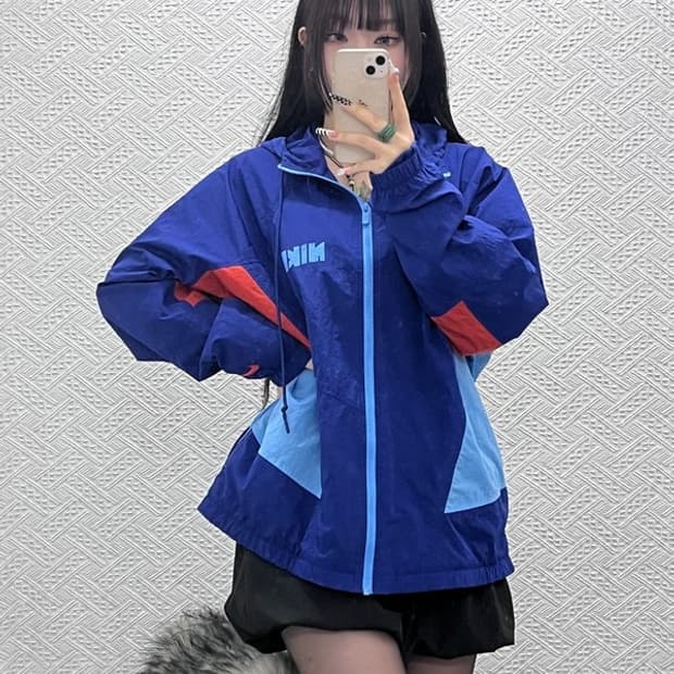 나이키 올드스쿨 레트로 배색 윈드러너 바람막이 자켓 XL C10531