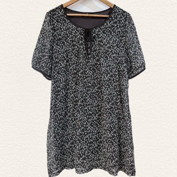 빈티지 모리걸 하구미깔 민트초코 쉬폰 원피스