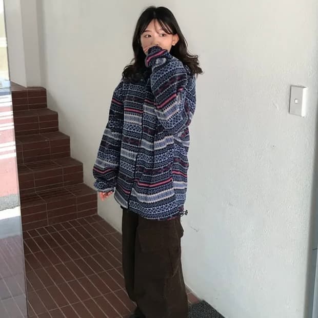 빈티지 후리스집업