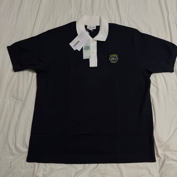 (XL) 라코스테 paris 뱃지 카라 pk 반팔티 블랙