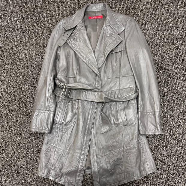 ANNE KLEIN 앤클라인 여성 양가죽 롱코트 자켓 88사이즈