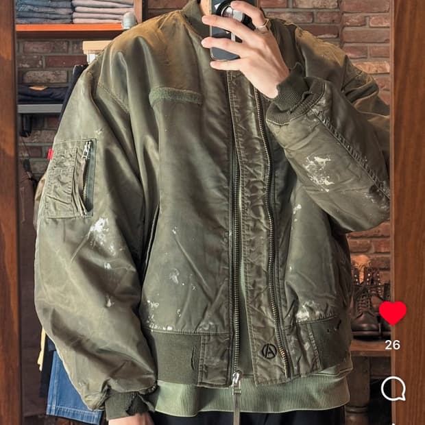 ANACHRONORM 25ss 페인팅디테일 그런지 MA-1