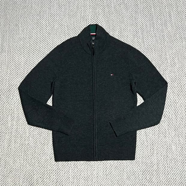 [M] Tommy 타미힐피거 울 다크그레이 집업 니트