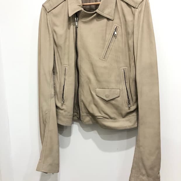 릭오웬스 디스트레스 레더 스쿠지 자켓