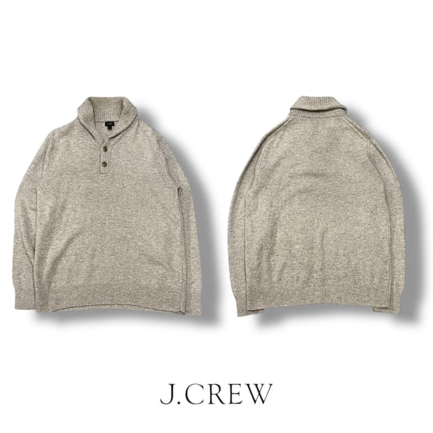 제이크루 숄카라 반집업 니트 s08779