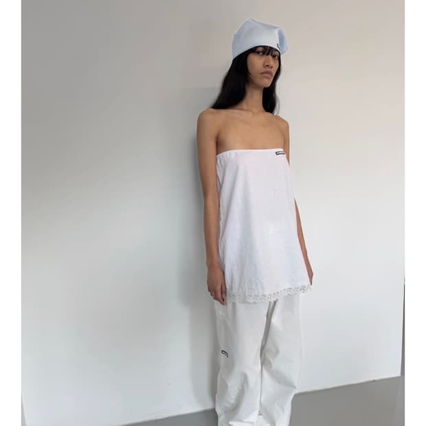 Attends 어텐즈 Grid pants 화이트 새상품